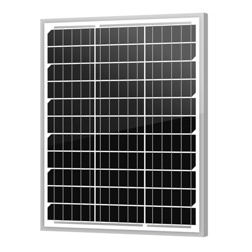 Newpowa 20W 12V Solar Panel Monocrystalline PV Module Designed for 12V Off Grid System RV, Boat, Camper, Trailer, Gate Opener