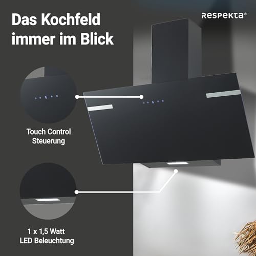 Hotte îlot de 60 cm pour cuisine ouverte avec évacuation d'air noire