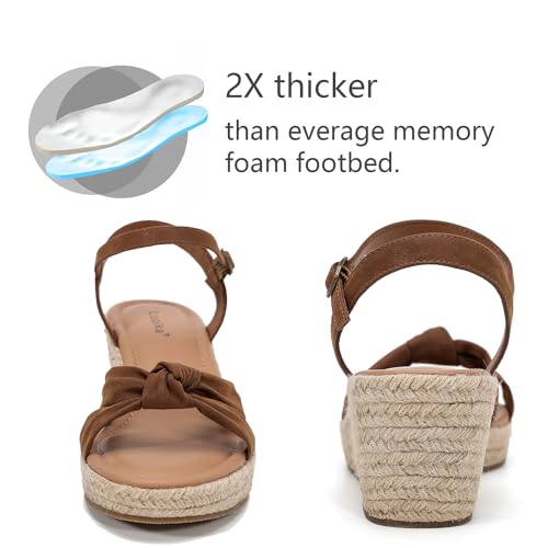 Luoika Women's Wide Width Wedge Sandals, Ankle Strap Open Toe Platform Espadrille Wedge Pump Heel Women's Sandals Concise Casual Summer Shoes.3