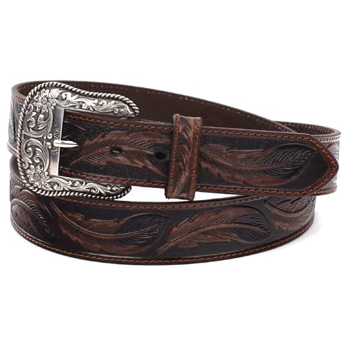 ARIAT Men's Feather Embosed Belt, Tan, 34