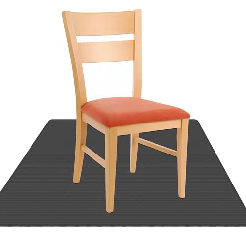 Protector Suelo Silla Ruedas 90 x 150 cm Antideslizante Alfombra con Textura Antiarrayado Lavable Silla de Oficina, Parquet, Escritorio O Gaming, Gris Oscuro