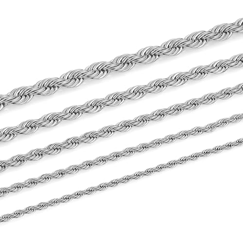 Collier maille corde pour hommes et femmes, chaîne hip hop en argent et or véritable