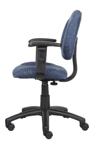 Boss Office Products Perfect Posture Delux Fabric Task Chair With Adjustable Arms In Blue #TOP7