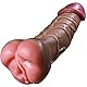 HBTTFR Masturbator Doppeldildo 22cmx5cm, Silikon Penis Und Vagina Nachbildung, Tasche Mit Venen, Penis, Weibliches Sexspielzeug, Männlicher XXL Dildo, Braun