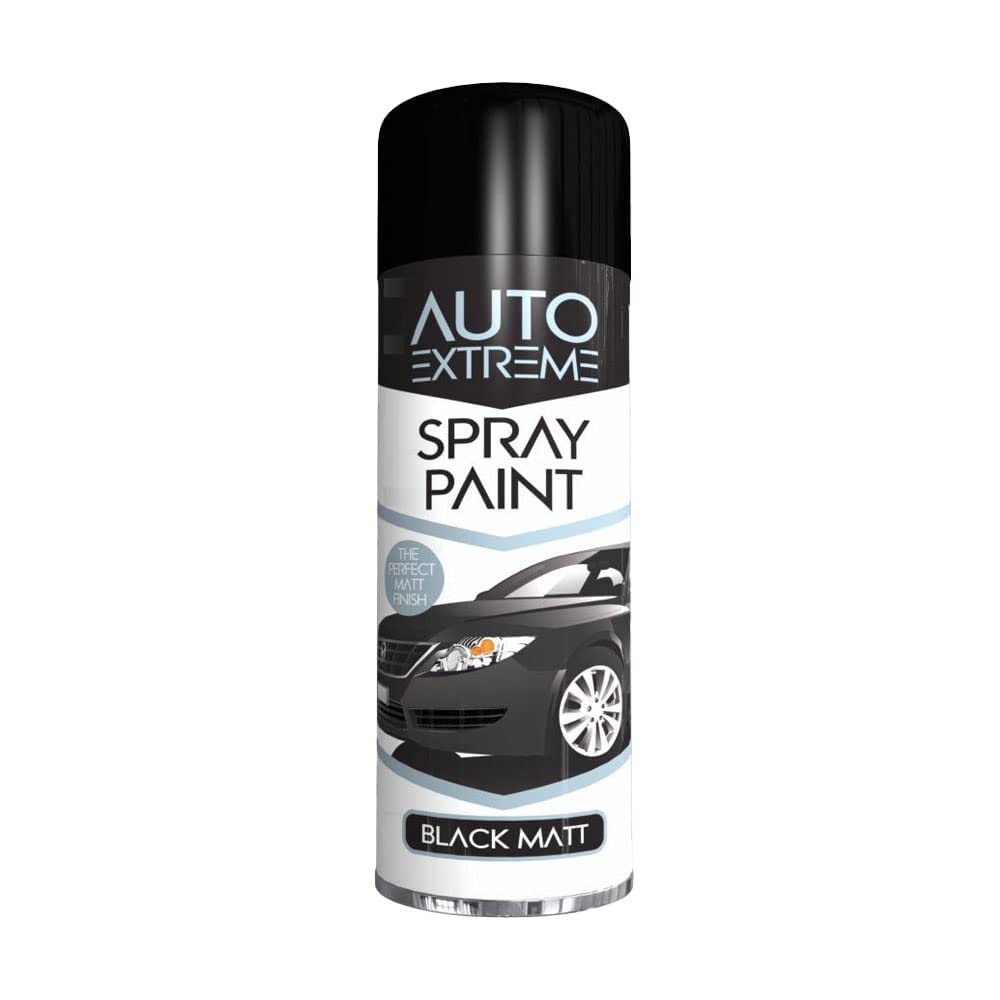 Classic Signature - 12 x Auto Extreme Black Matt Spray Paint 250ml Professional Quality, Perfect Finish for Cars, Bikes,Vans, Metal, Wood