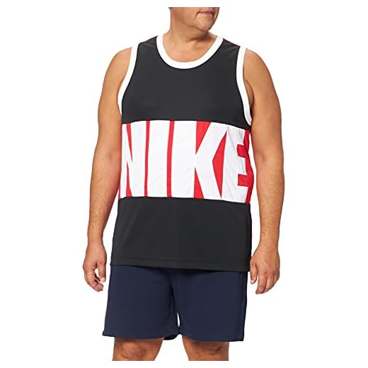 Nike M NK DF JSY Starting Five Vest, Black/University Red/White/(White), XL Mens