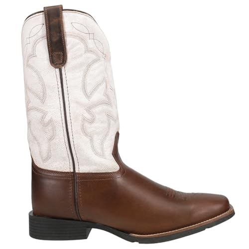 Image of ROPER Mens Monterey Embroidered Square Toe Pull On Casual Boots Mid Calf