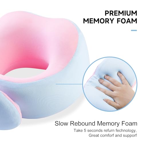 Mrsdry Travel Pillow, 360° Wrapped Travel Neck Pillow, 100% Pure Memory Foam Neck Pillow, Airplane Neck Pillows, Perfect Support, Soft and Breathable Pillows, Travel Accessories with Portable Bag - Image 4