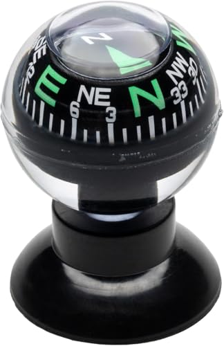 MIZAR-TEC(ミザールテック) コンパス 日本製 YCM 使いやすい 吸盤 取り付け 360度回転可能 コンパクト 車載 バイク 登山 アウトドア キャンプ ブラック