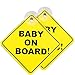 Baby an Bord Auto Aufkleber - Miotlsy Baby-Autoaufkleber 6 Pack Baby-Schilder für Autos PVC Quadrat Kinder Sicherheit Vorsicht Zeichen mit Saugnapf Sicherheitsschilder 12*12cm Gelb