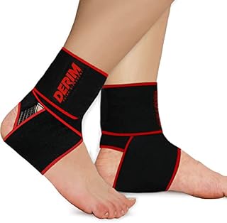 DERIM Ankle Support For Ligament Damage (Pack1)  Adjustable Ankle Strap For Pain Relief, Sprained Ankle, Achilles Tendonitis, Relieve Swelling of Heel Spurs, Ankle Braces For Men & Women.