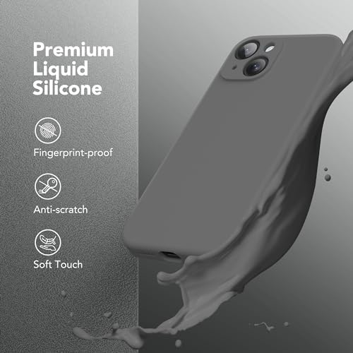 Image of Magnetic for iPhone 14 Case, Compatible with MagSafe, [Full Camera Protection] [Screen Protector] Silicone Shockproof Protective Phone Case for iPhone 14 6.1 inch, Dark Gray