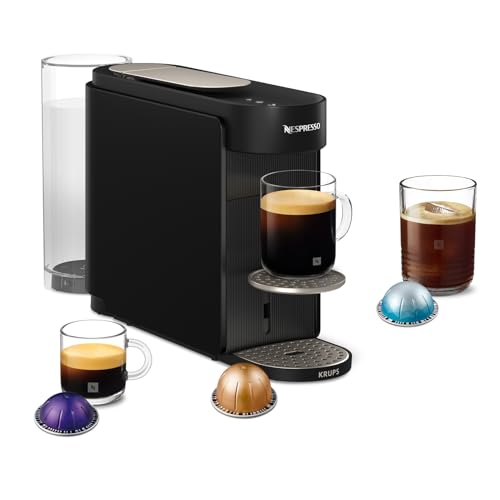 KRUPS Nespresso Vertuo Up, Cafetera de cápsulas, 7 tamaños de taza, Nespresso Smart, Depósito de 1,4 L, Lista en 3 segundos y Apagado automático, Negro, XN9408F0