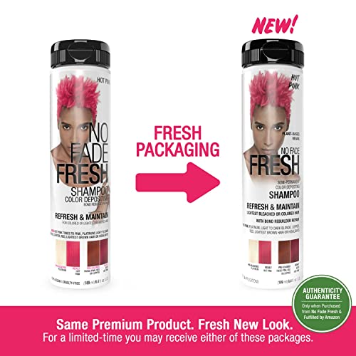 No Fade Fresh Hot Pink Hair Color Depositing Shampoo With Bondheal Bond Rebuilder - Maintain & Refresh Bright Pink Color, Temporary Hair Color Dye- Sulfate, Paraben, And Ammonia Free 6.4 Oz #TOP7