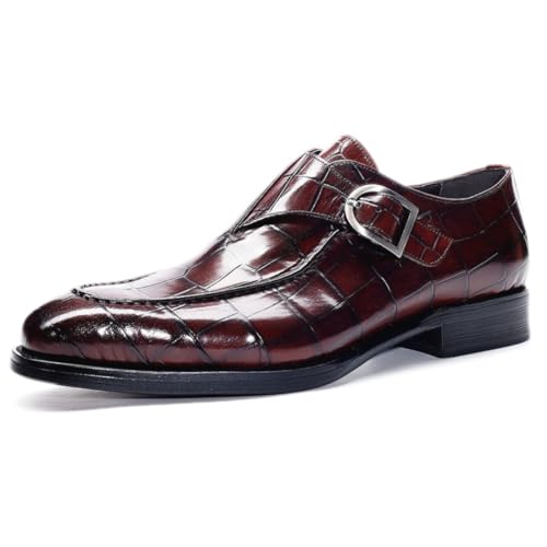 Alligator Loafers Men's Casual Shoes Burgundy