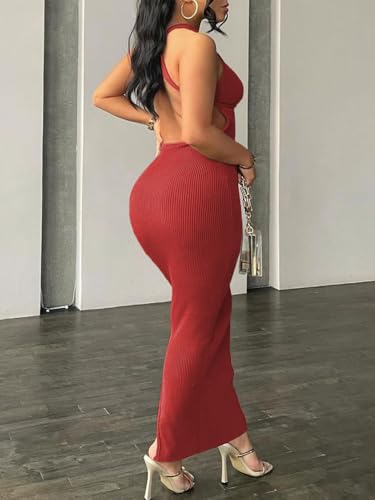 Image of Nimsruc Women Summer Sexy Bodycon Maxi Dress Casual Long Dresses