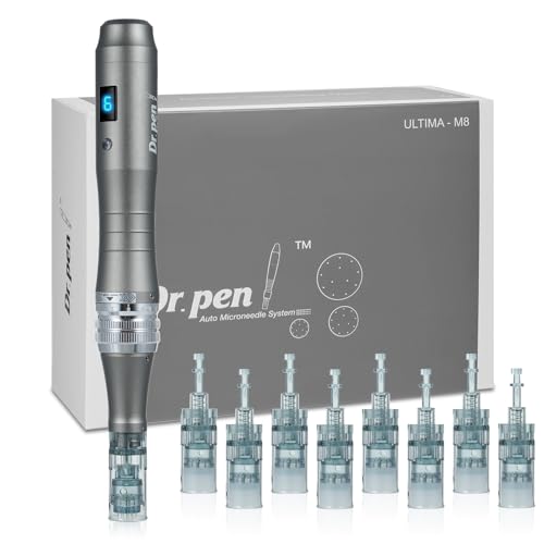 Dr.pen Ultima M8 Microneedling Pen Wireless Microneedling with 8Pcs Microneedling Cartridges 6 Speeds 0-2.5 mm Adjustable Depth Dr.pen Microneedling for Skin Care Hair Growth Gifts for Women