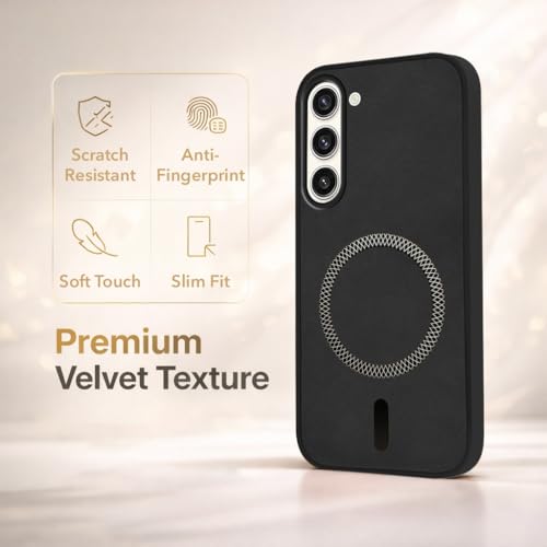 Image of Jkobi Leather Finish Back Cover Case for Samsung Galaxy S23 Plus 5G (MagSafe Compatible Wireless Charging | Soft Touch | Camera Bump Protection)