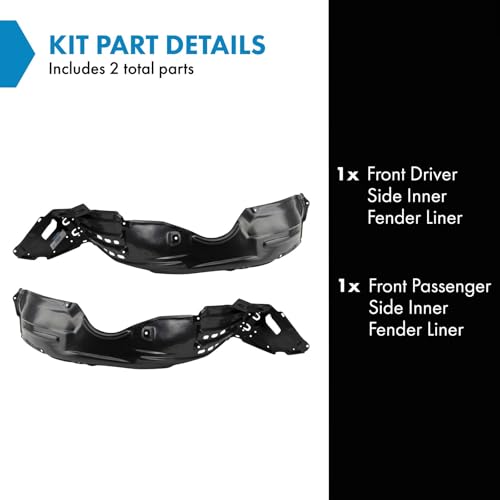 Image of TRQ Front Inner Fender Liner Set Compatible with 2000-2005 Toyota Celica TO1248128 TO1249128