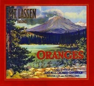 Magnet Hamilton City Maxwell Mt. Lassen Orange Citrus Fruit Crate Magnet Art Print