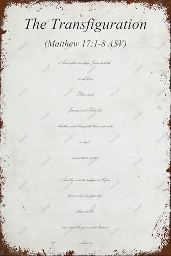 Metal Tin Sign The Transfiguration_Matthew 171-8 Asv Funny Retro Suitable For Home And Kitchen Bar Cafe Garage Wall Decor 8x12 Inch