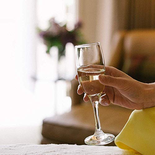 Image of Ash & Roh Stylish Wine Glass, Compatible as Champagne Glass With Stem, Unique Long Champ 170 ML