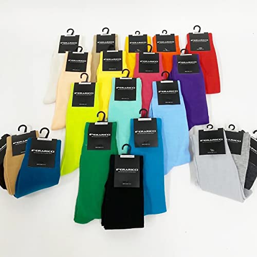 Feraricci Solid Color Polyester Socks for Men, Casual and Formal Attire Mid Rise Men’s Crew Socks - Ivory 6 Pack2