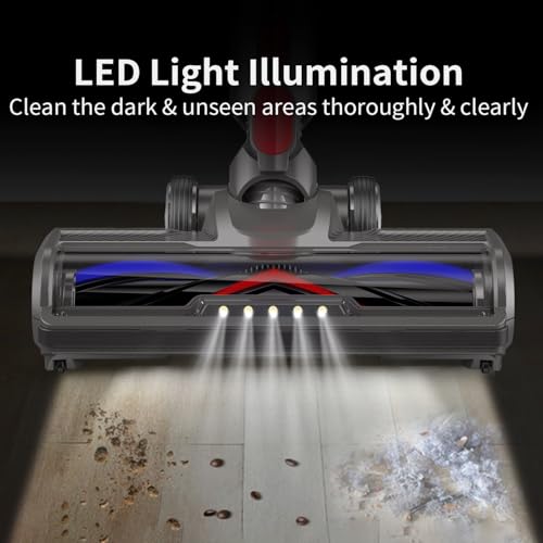 PHALIPIC Bürste Zubehör Kompatibel mit Dyson V7 V8 V10 V11 V15 Staubsaugern Bodenbürste mit Frontlichter Design für kurzflorige Teppiche und Hartböden