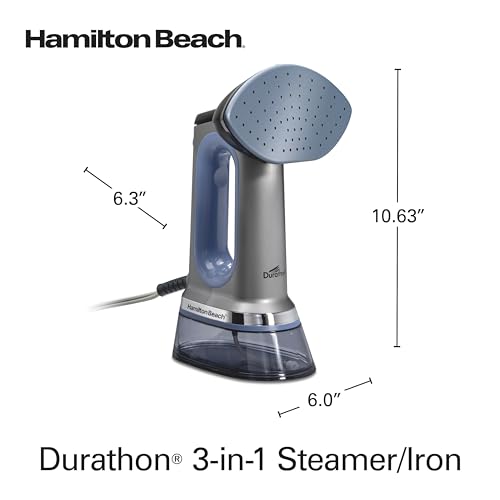 Hamilton Beach Durathon 3-in-1 Travel Steamer for Clothes & Steam Iron | 45 Second Heat-Up with 1700 Watts | 300ml Removable Water Tank | 27 Minutes of Steam | Auto Shutoff | Gray & Blue | 11559 - image 8