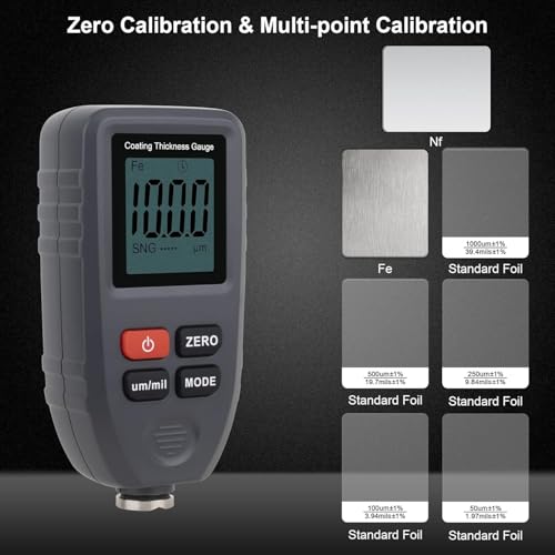 Image of XPR3SS TC100 Paint Thickness Gauge | Used Car Paint Inspection Meter | Coating & Dry Film Thickness (DFT) Tester | Paint Mil Thickness Gauge for Metal | Backlit LCD Elcometer