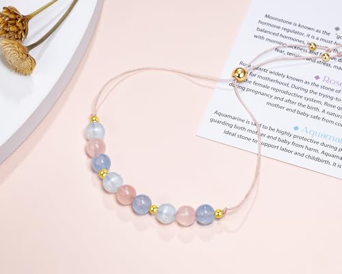 LOVEMY Fertility Bracelet Gifts, Delicate Pregnancy Bracelets, Mama Gifts, New Mom Gift, Moonstone Bracelet, Healing Bracelets for Women, IVF Gift, Mothers Day Christmas Jewelry3