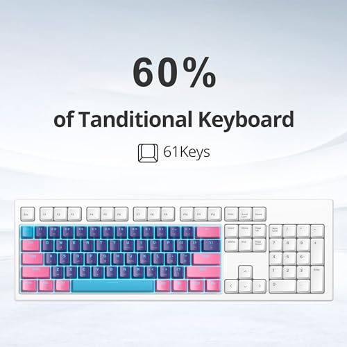 Image of Fogruaden Wired 60% Percent Mechanical Keyboard, RGB Gaming Keyboard 60 Percent, Ultra-Compact 60 Percent Purple Keyboard for Win /Mac PC Gamer, Easy to Carry on Trip (Purple, Red Switch)