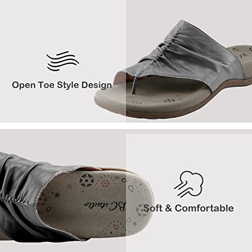 BCSTUDIO Womens Sandals Classic Backless Toe Post Design Comfort Flip Flop with Arch Support2