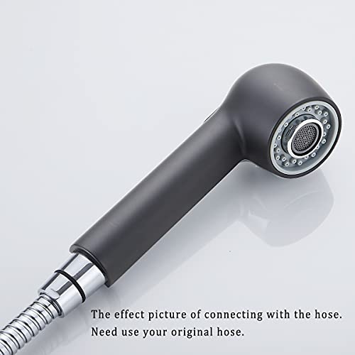 Gnimauhz Kitchen Sink Pull Down Faucet Head Replacement 2-Functions Pull Out Sprayer Head Brushed Nickel, (Black) - Image 2