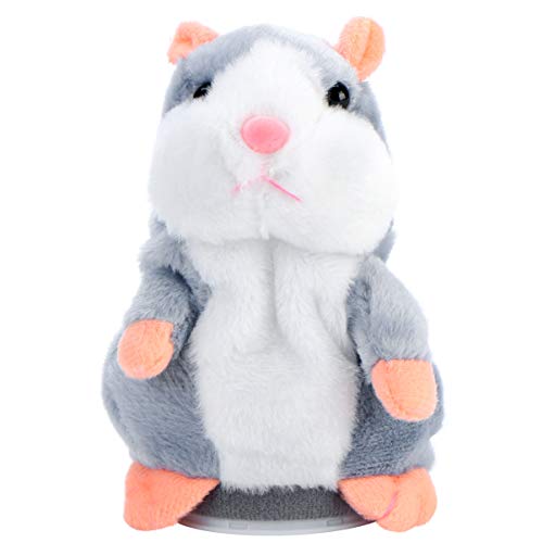 NUOBESTY Talking Hamster Plush Toy, Record Hamster Toy Stuffed Hamster Toy Repeats What You Say Electronic Pet Toy Interactive Toy for Kids Early Learning