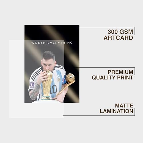 Image of CodersParadise Motivational Messy Football Champion Poster Frame | Premium A4 Motivational Wall Art for Bedroom, Office & Gaming Setup | Inspiring Soccer Victory Decor for Fans, Players & Achievers