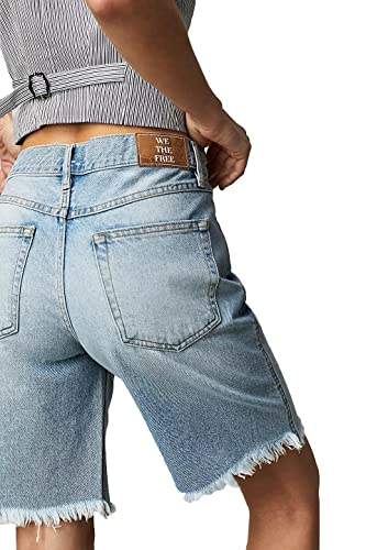 Free People Women's Big Sur Coast Boyfriend Denim Shorts, Washed Away2