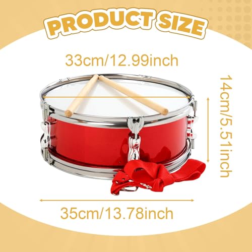 Tambor Snare 13 pulgadas con baquetas y correa miniatura 4