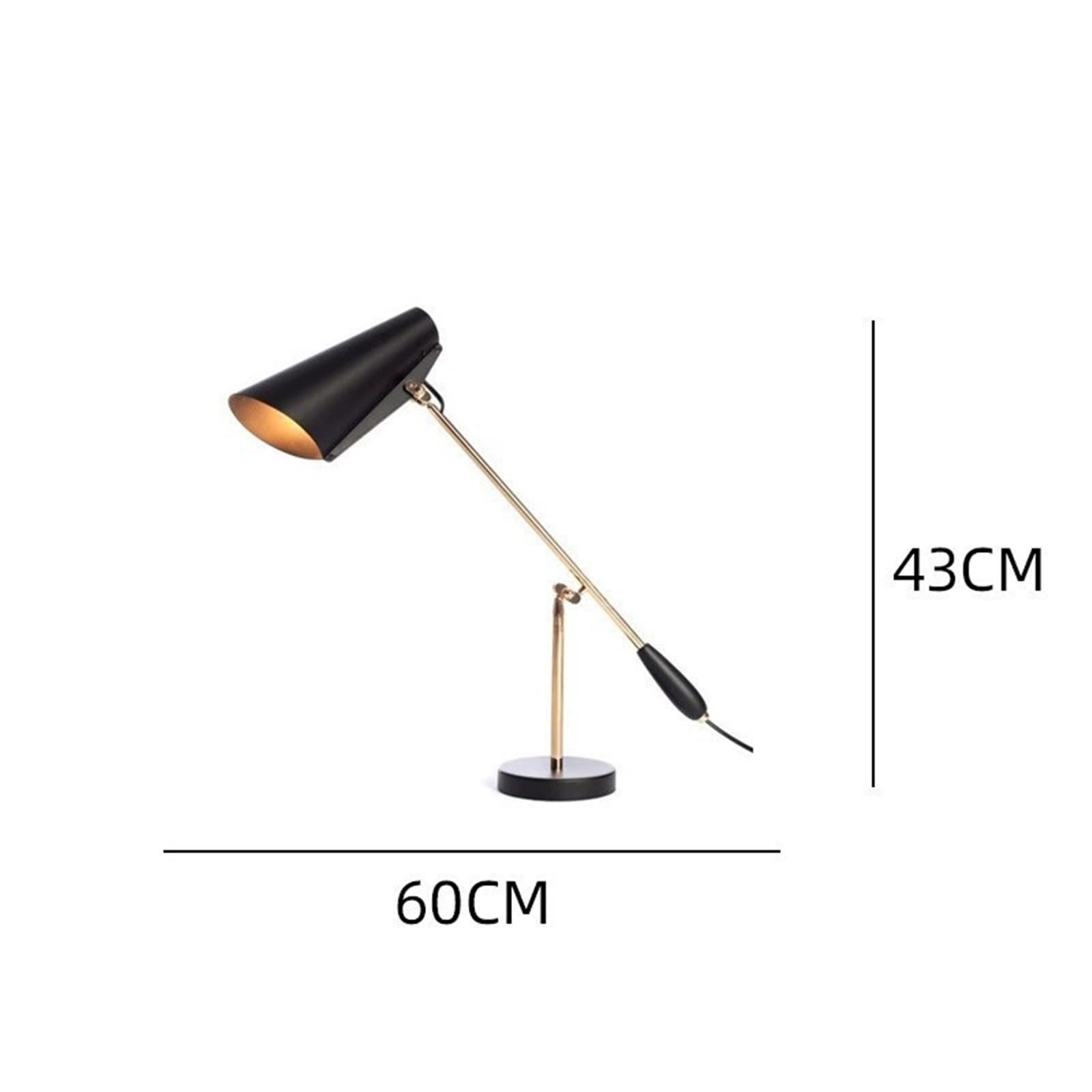 Affascinante Lampada da tavolo for soggiorno, camera da letto, studio, comodino, hotel e sala espositiva. Arredamento per la casa(Nero)