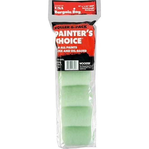 12 Pack of 4″ x 1/2″ Nap Wooster R271 Painter′s Choice Roller Cover for All Paints, 6-Pack