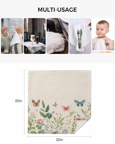 Servilletas de Tela Floral 20x20 Pulgadas Set x4 miniatura 5