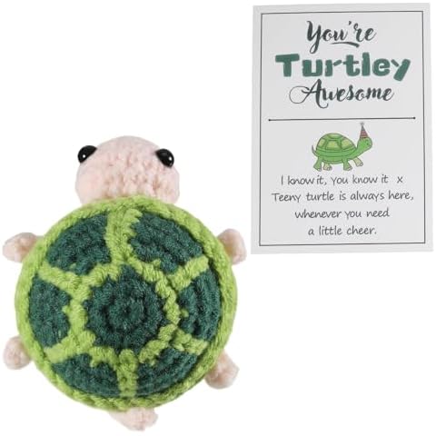 iewrtcin Funny Positive Turtle Crochet Doll Cover