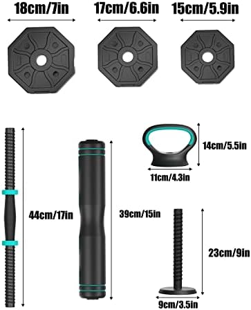ARUNDO Dumbbells Set 20/30KG, 2 in 1 Dumbbell Barbell Lifting Set Workout Weight Set for Home Gym Equipment Lifting Set Strength Training Equipment,Anti slip adjustable Dumbbell Set