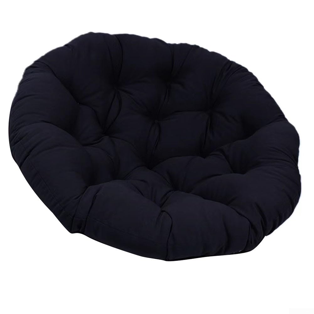 Siège rond de table Cush 50 x 50 cm coussin noir épais pour chaise de terrasse