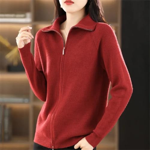 Women's Winter Knitted Cardigan Long Sleeve Zip Up Sweater Jacket Casual Outerwear Warm Coat4