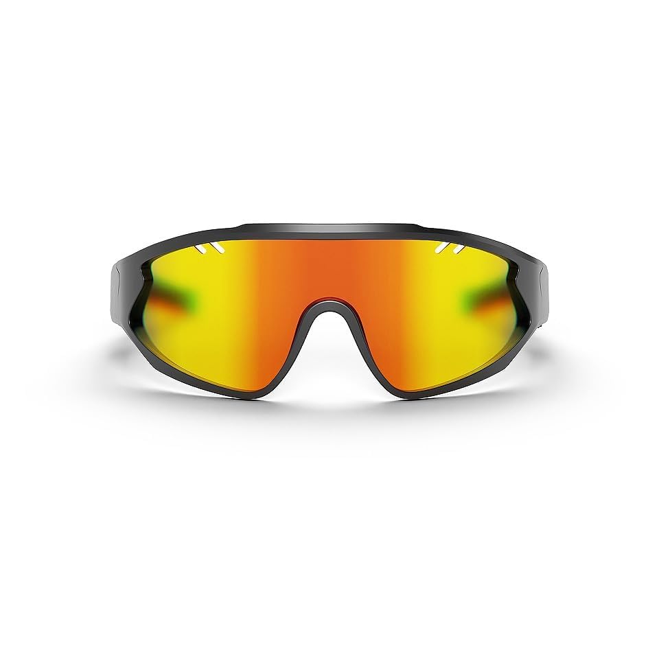 Reebok Voltage Smart Audio Sunglasses Red Mirror Polarized Lens Unisex HiFi Bluetooth Sport Glasses with UV Protection -