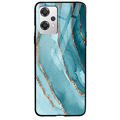 Image of COLORflow Back Cover Compatible with OnePlus Nord CE 2 Lite 5G | Blue Marble Golden Stripes | Shockproof TPU Bumper Cover with Camera Protection Back Cover Compatible with OnePlus Nord CE 2 Lite 5G
