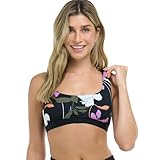 Star Medium Support Cross-Over Sports Bra Swimsuit Top with Multi Strap Back