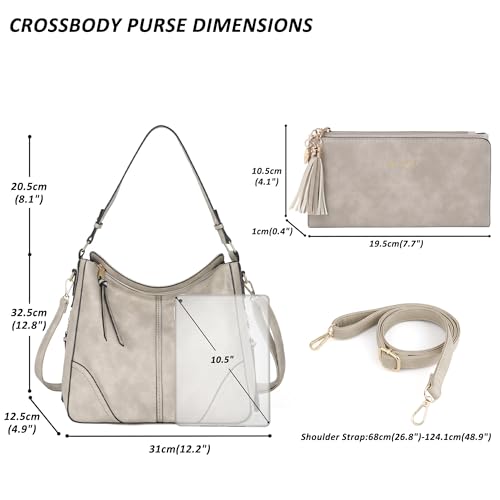 Image of TANTOMI Hobo Bags for Women Crossbody Bags Set Crossbody Purses and Handbags Tote Bags with Adjustable Shoulder Strap 2pcs