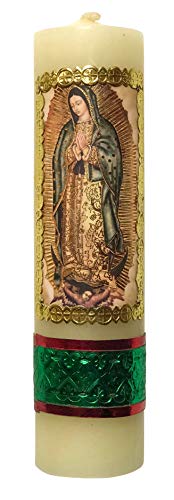 Virgen de Guadalupe bougie artisanale vela Guadalupana Notre-Dame de Guadalupe